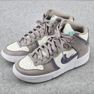 Nike Dunk High Up Shoes Womens Size 8 Sail Iron Purple College Grey Sneakers