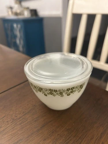 Spring Blossom Corning Pyrex Sugar Bowl WITH glass 22 Lid Crazy Daisy corelle