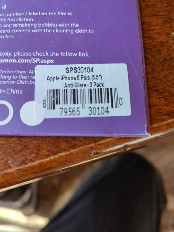 Protector de pantalla Fosmon SPS30104 Apple iPhone 6 Plus antirreflejo paquete de 3 5,5" Foto 3 de 3