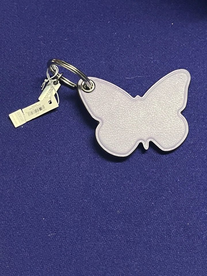 NUEVO CON ETIQUETAS Coach Bolso Mariposa Dije Llavero Plata/Violeta Claro CR903 Foto 4 de 4