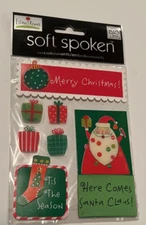 MAMBI Soft Spoken Ellen Kranz 3D Stickers MERRY CHRISTMAS 93576 Fast FREE Ship!