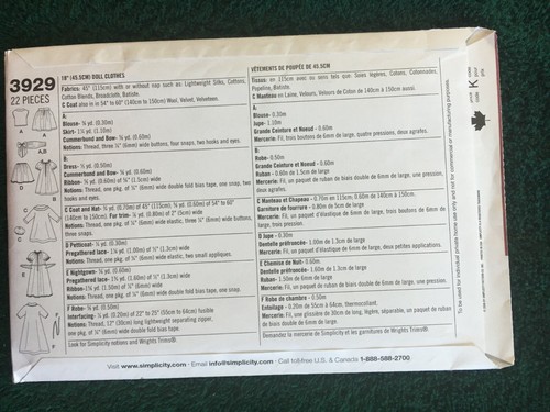 Simplicity Doll Patterns ~ All Patterns are Size 18 * ~ * ~ * ~ * ~ Listing 1478 - Picture 91 of 113