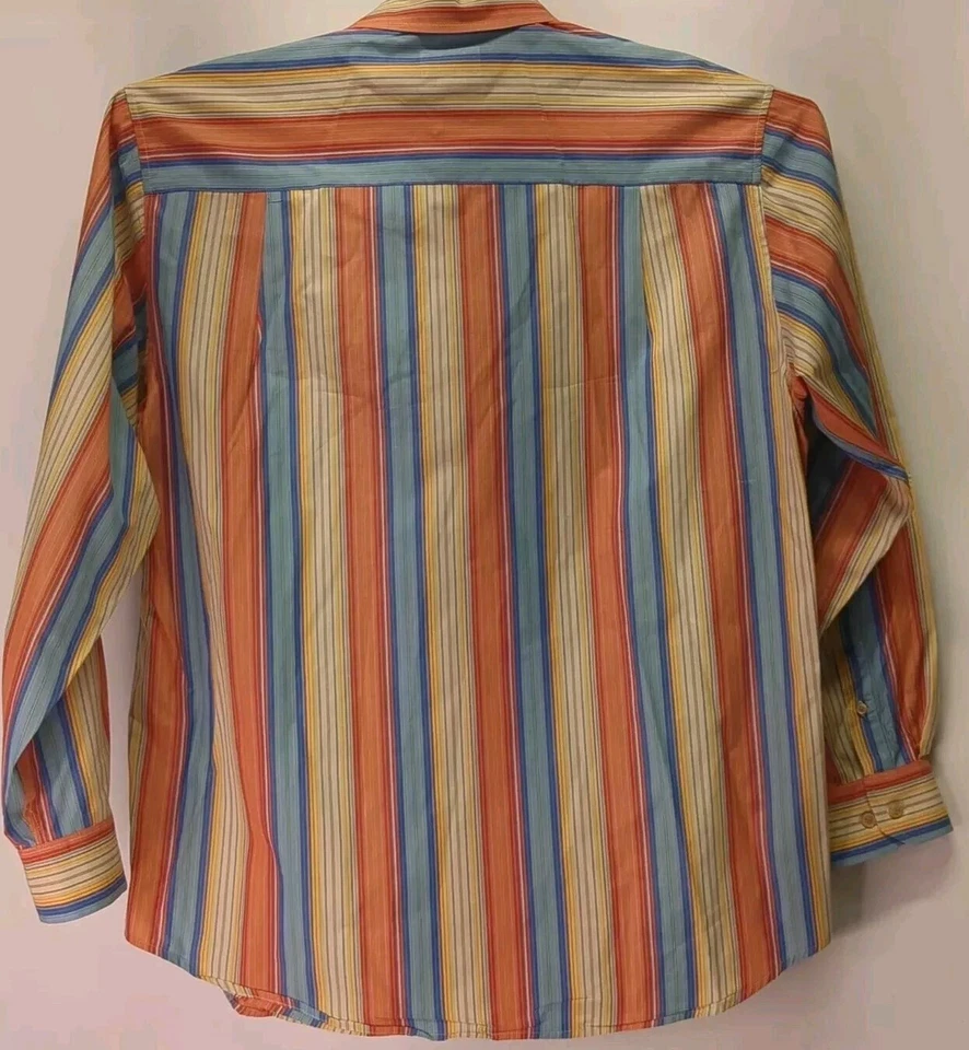 Camisa de vestir Cezani para hombre talla L rayas colores primaverales Foto 4 de 4