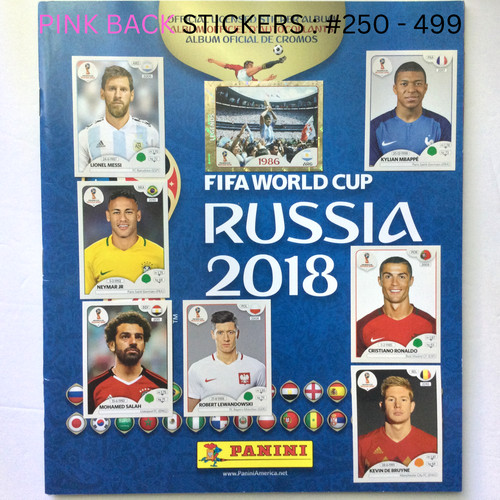 2018 Panini FIFA World Cup Stickers #250 - 499 Pick to Complete Album PINK BACK