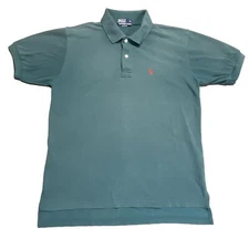 Polo Ralph Lauren Shirt Mens Large Polo Green Golf Short Sleeve Vintage