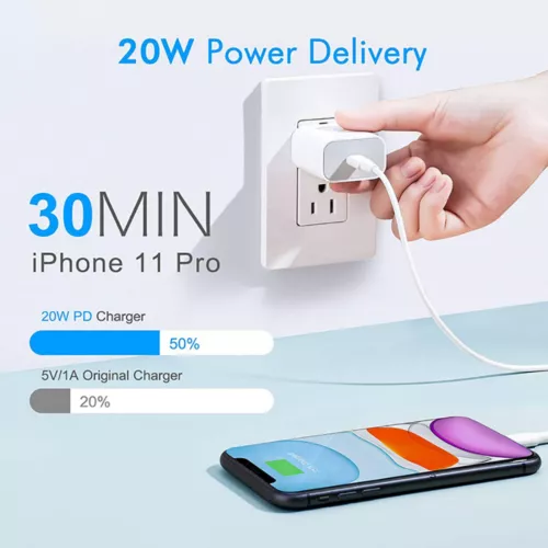 10X 20W PD Fast Wall Charger USB-C Power Adapter Lot For iPhone 12 11 Pro Max XR - Picture 3 of 4