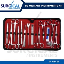 24 Pcs US Military Field Style Instrument Kit Surgical Nurse Doctor German Grade