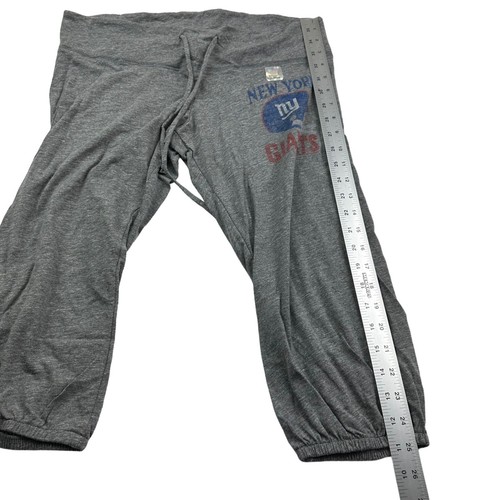 New York Giants Junk Food Women’s Sz Medium NFL Vintage Heather Grey Capri Pants - Picture 4 of 8