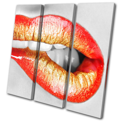 Beißende Lippen Erotik Sexy Sinnliche Mode HOHE LEINWAND LEINWANDKUNST Bilddruck