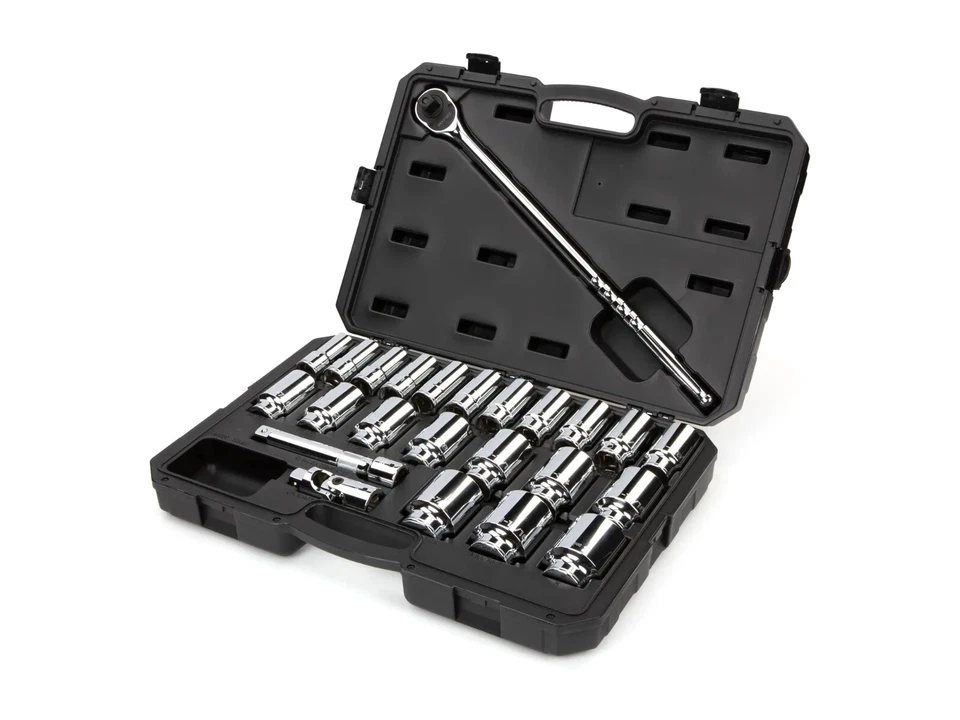 3/4 Inch Drive Deep 6-Point Socket and Ratchet Set with Case, 24-Pc. (3/4-2 in.) - Image 2 of 4