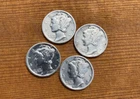 1936 1941 1942 1944  Mercury Dimes 90% Silver