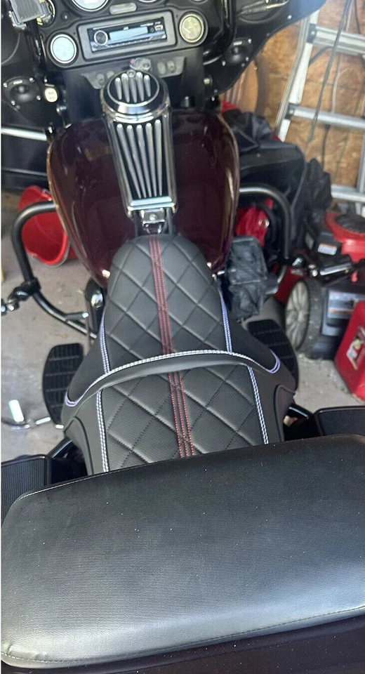 1-Piece Front Rear Seat For Harley Road Glide FLTR / Electra Glide FLHT 1997-07  Foto 3 de 4