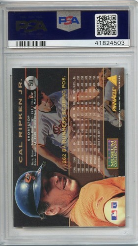 1994 Pinnacle Museum Collection #50 Cal Ripken Jr. PSA 6 EX-MT HOF Orioles - Picture 2 of 2