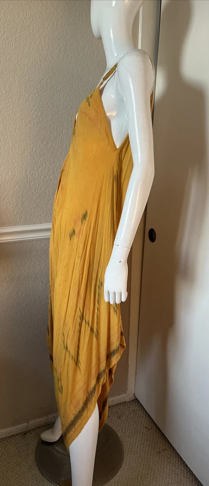 Mono harén estilo tanque grande 100 % rayón amarillo dorado CLEOBELLA talla S Foto 4 de 4