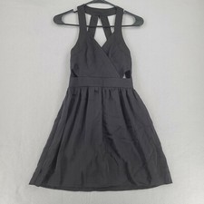 BCBGeneration Women's Size 0 Black Banded Surplice Neck Open Back Dress