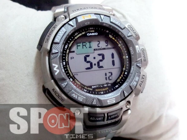 Casio Protrek Triple Sensor Solar Powered Titanium Men s Watch PRG
