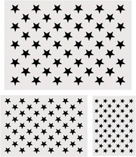 50-Star American Flag Stencil Set, 3 Sizes Reusable Drawing Aid Independence