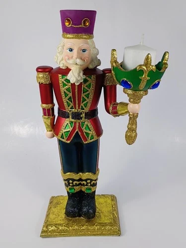 Costco Kirkland 12" Nutcracker Candle Holder, Christmas Decor. - product listing photo