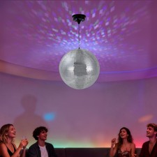 16" Disco Ball W/Motor Disco Ball with Light for Party Decor Hanging Disco Ball
