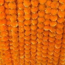 Marigold Garland for Decoration 10 Pcs of 5 Feet Artificial Marigold Flowers ...