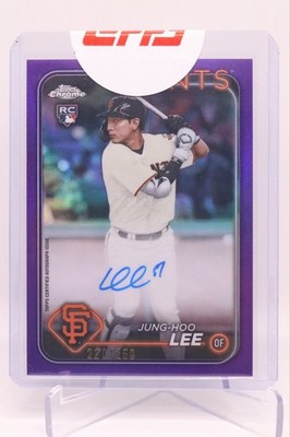 2024 Topps Chrome Jung Hoo Lee Purple Refractor Rookie Auto /250 (RC) Giants