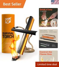 All-in-One Ferro Rod Fire Starter with Waterproof Rope - Perfect for Camping