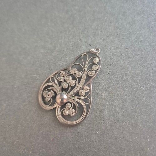 Feiner Filigran-Anhänger aus 925er Silber – Florales Vintage-Design - Bild 5 von 5