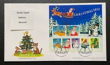 2012 Christmas RM Mini-Sheet FDC.  With Bethlehem, Llandeilo SHS.