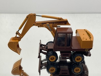 CONRAD 2893 CASE POCLAIN 81P WHEEL EXCAVATOR -BROWN + YELLOW 1:50- GOOD