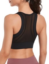 High Impact Sports Bras for Women Large Bust Zip Front Closure Sports Bra Hig...
