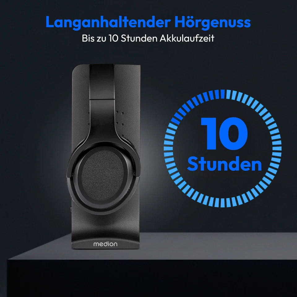 MEDION® LIFE® Funkkopfhörer HS-1 kabellos für TV hoher Tragekomfort (MD400006) - Bild 4 von 4