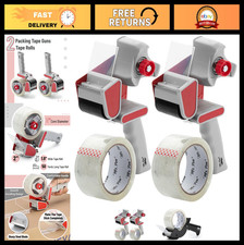 Heavy Duty Packing Tape Dispenser Gun 2-Inch, 2 Pack with Clear Tape for Moving