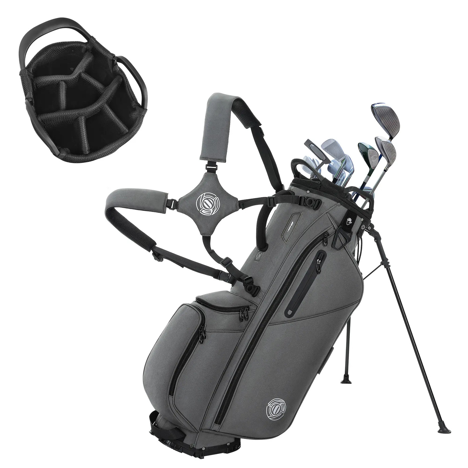 Shopsource 7-Way Golf Stand Bag, Lightweight with 900D Waterproof