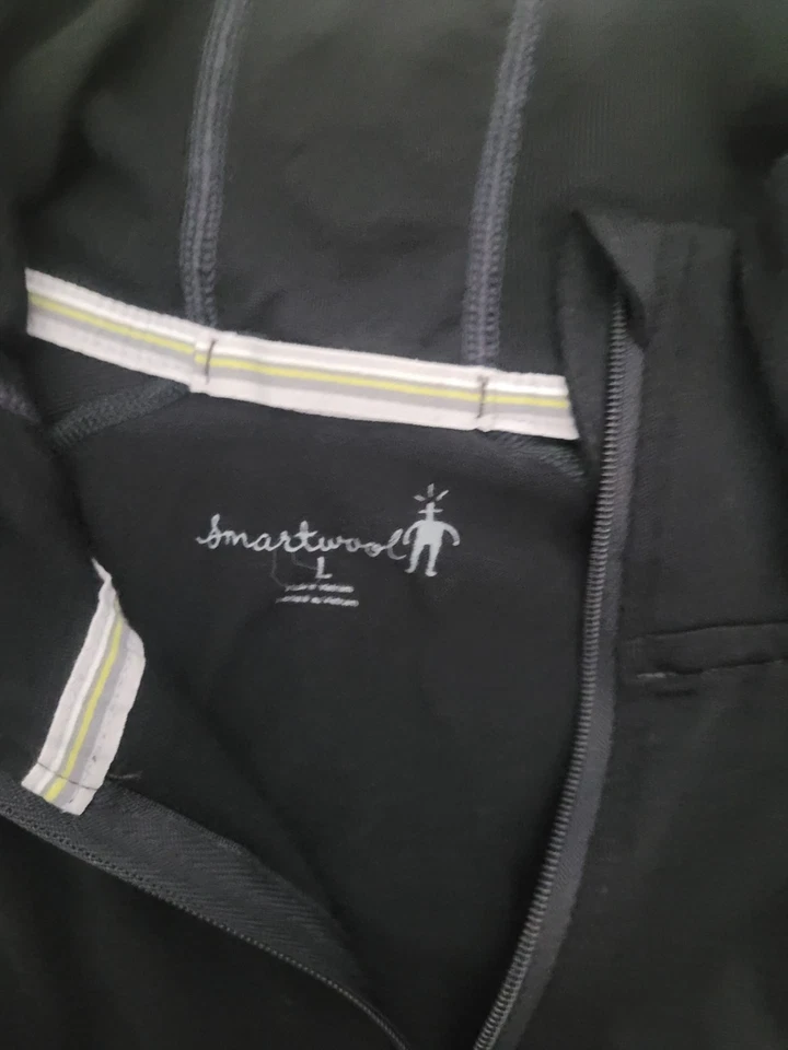 Smartwool Cuarto Cremallera Capa Base Mujer Grande Negra Lana Camisa Senderismo Aire Libre... Foto 3 de 4