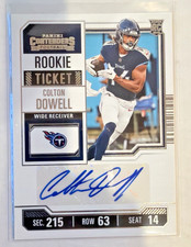 2023 Panini Contenders Colton Dowell #159 Auto RC Rookie Ticket Tennessee Titans