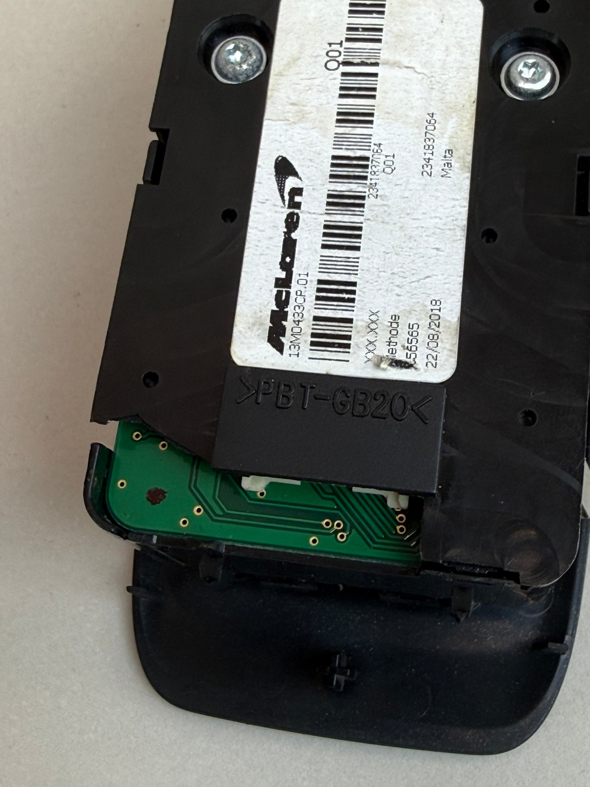 McLaren 570S 2016-2021 Left Window switch P/N 13M0433CP01