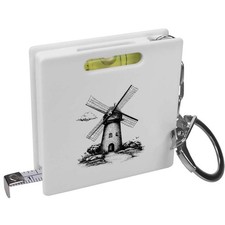'Windmill on Landscape' Keyring Tape Measure / Spirit Level Tool (KM00039290)