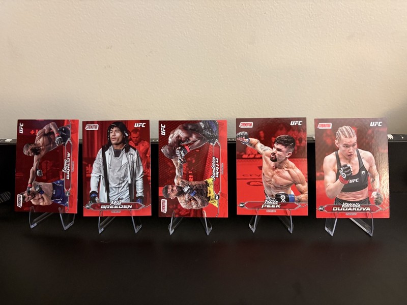 Lot of 5 (RC) Red Foil Parallels UFC Topps Stadium Club 2025