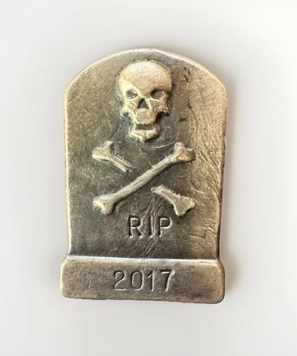 YPS 100g Silver Tombstone 2017 Yeager's Poured Silver 3.21 troy oz Bar .999 Fine