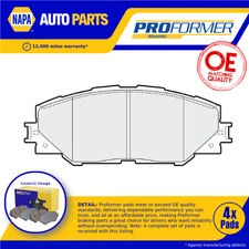 Brake Pads Set fits TOYOTA PRIUS ZVW4 1.8 Front 2011 on Proformer Quality