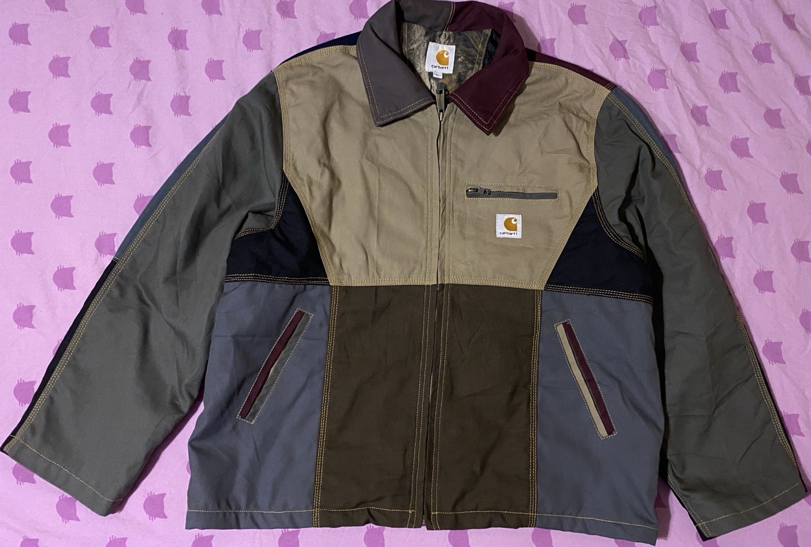 Carhartt Multi-Color Patchwork Jacket Size Large - image 1