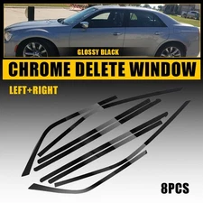 8X Black Window Pillar Posts Sticker Kit Gloss Black for 2011-23 Chrysler 300 K