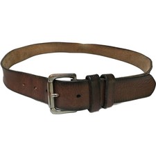 Polo Ralph Lauren Men  s Belt Size 38 L Brown Leather Roller Buckle Logo Plaque