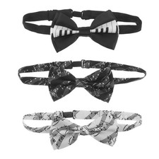 3pcs Music Symbols Bow Tie: Pre-Tied Piano Keys  Music Note Bowties For Men