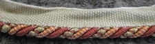 2 Yds. Continuous Sm. Rust, Orange, Tan Twist Cord Rope Trim w/Lip Pipping Trim