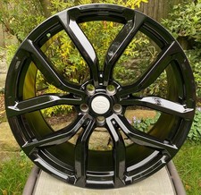 22" RANGE ROVER VOUGE L322 L405 GLOSS BLACK SVR2020 DESIGN 9.5J ALLOY WHEELS X4
