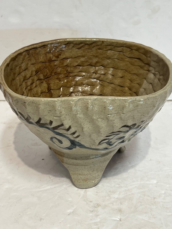 antique Japanese art pottery Chawan for tea ceremony artists seal mark 5x7” RARE
