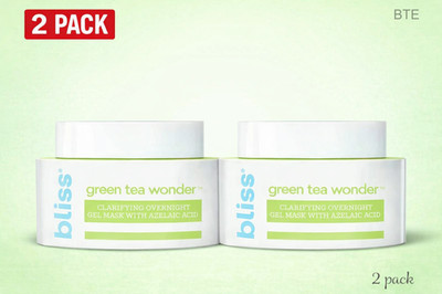 Bliss Green Tea Wonder Gel Mask  Hydrating Face Mask  Glow & Refresh Skin 2 pack