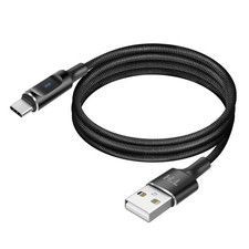 Avizar USB-A to USB-C Cable with LED and Stable 2.4A Charge, Braided Nylon, 1.5m