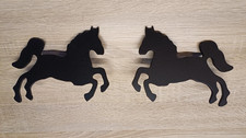 2 x Pferd Wanddeko Metall Links Rechts Set Ladenauflösung Pferdemotiv schwarz